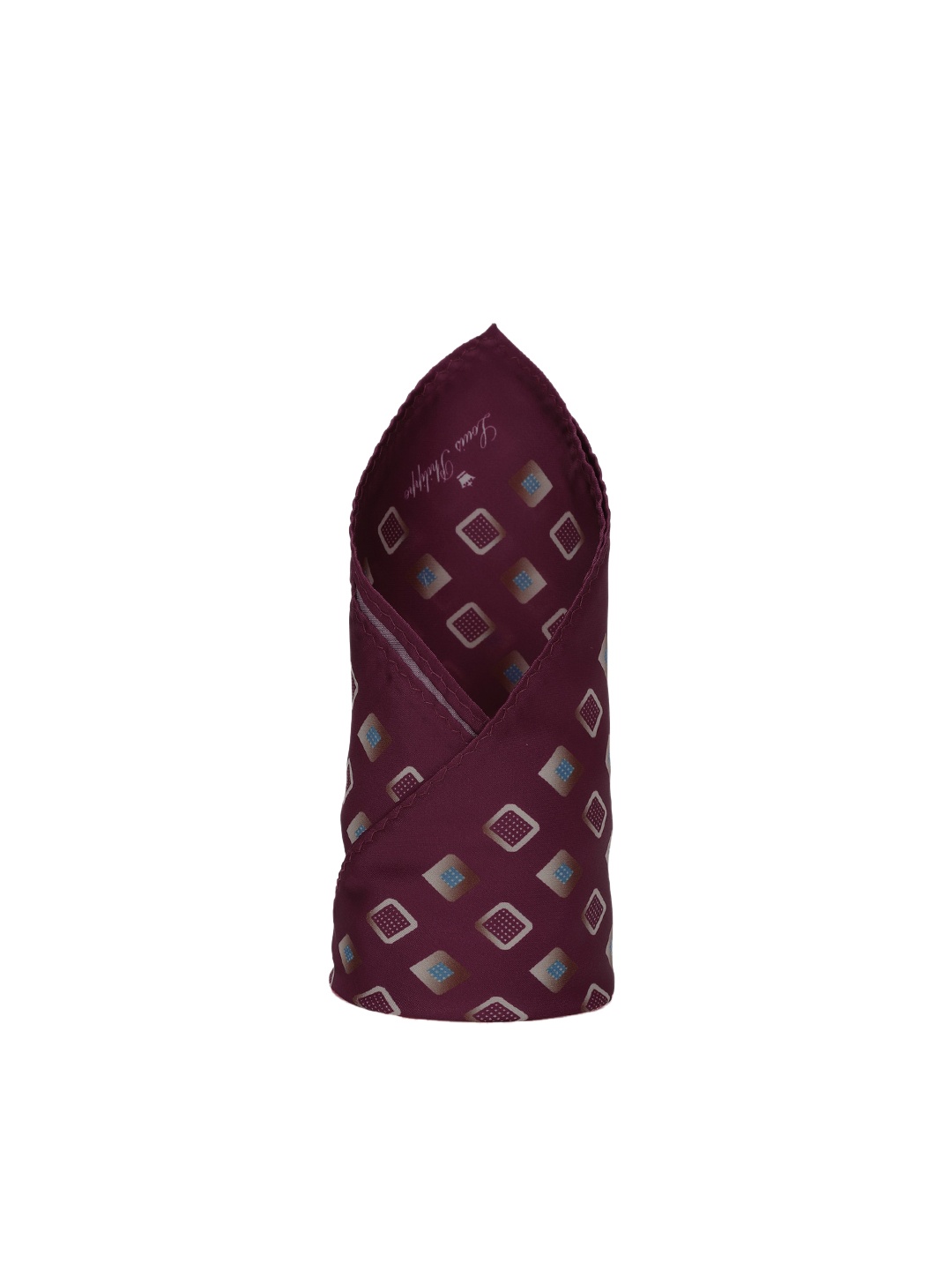 

Louis Philippe Men Maroon & Brown Printed Silk Pocket Square