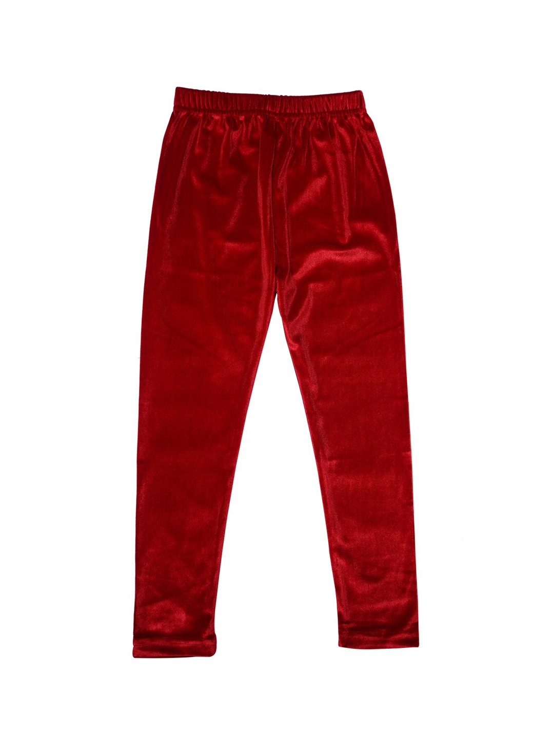 

Nins Moda Girls Red & Gold-Toned Ankle Length Velvet Leggings