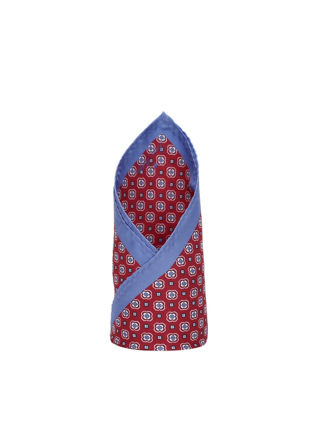 

Louis Philippe Men Red & Blue Printed Silk Pocket Square