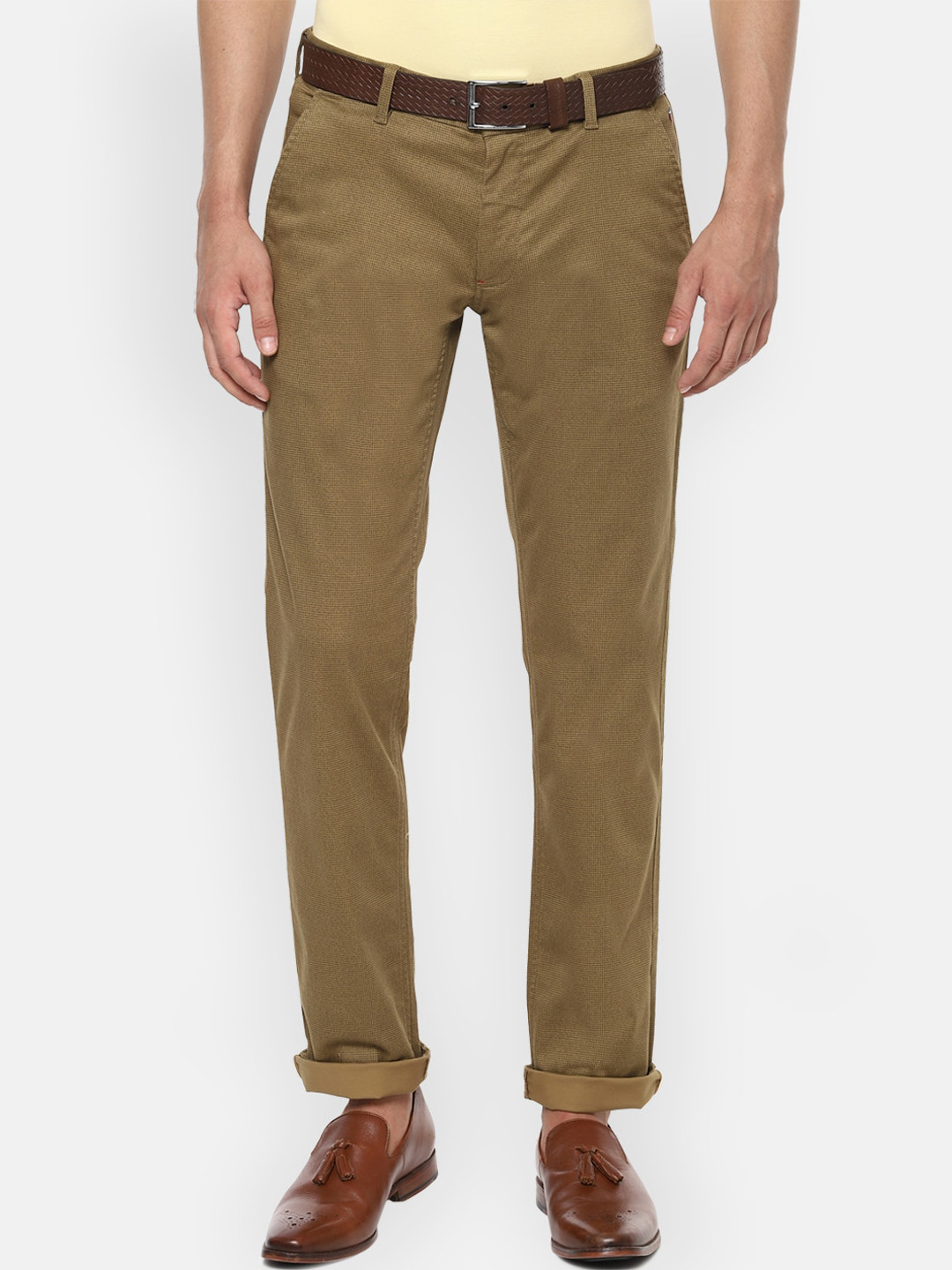 

Louis Philippe Sport Men Olive Green Slim Fit Solid Regular Trousers