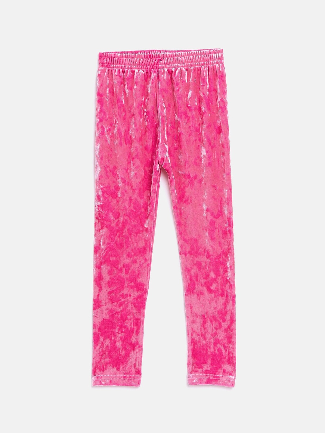 

Nins Moda Girls Pink Solid Ankle Length Velvet Leggings