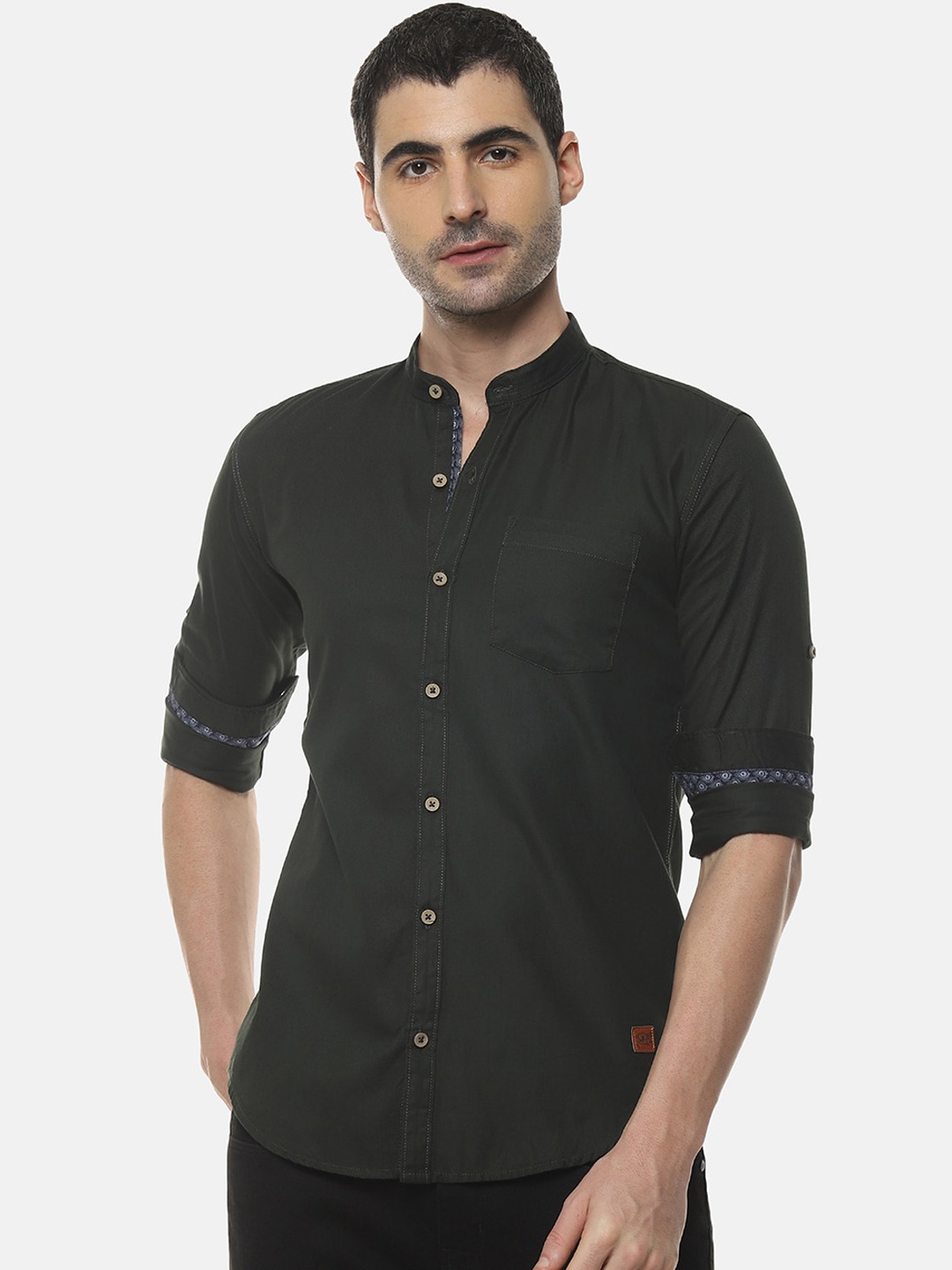

Campus Sutra Men Dark Green Regular Fit Solid Casual Shirt