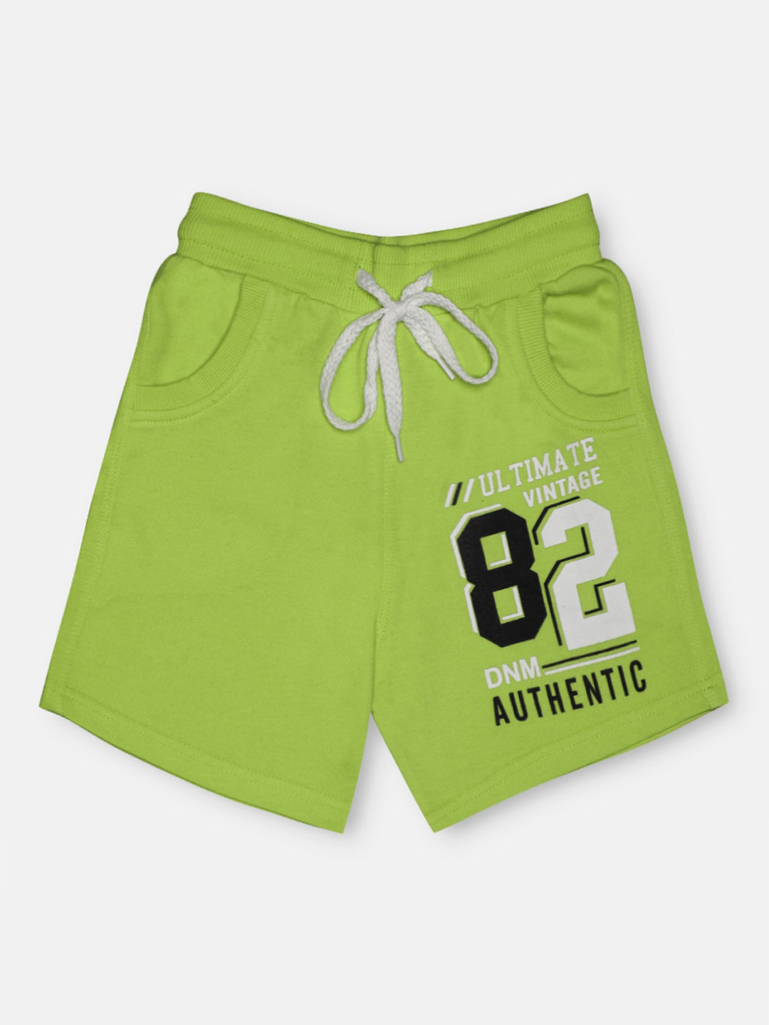 

CHIMPRALA Kids Green & White Printed Pure Cotton Antimicrobial Shorts