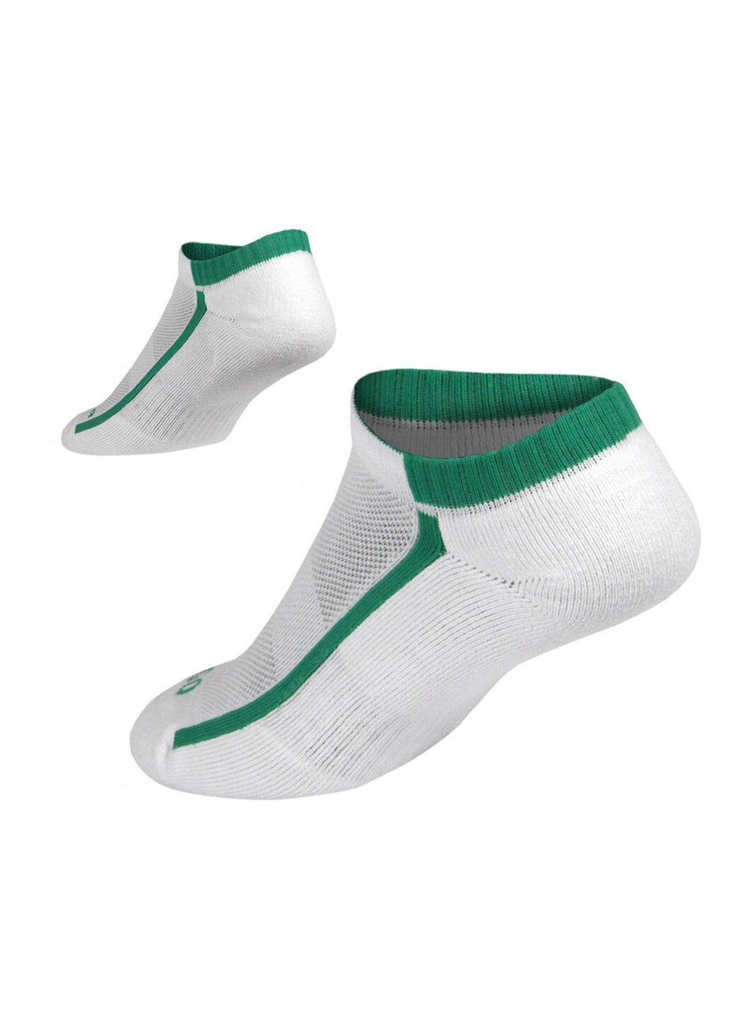 

TEGO Unisex White & Green Patterned Ankle-Length Socks