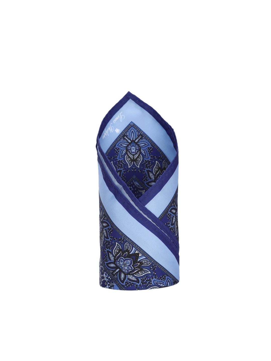 

Louis Philippe Men Blue & Black Printed Silk Pocket Square