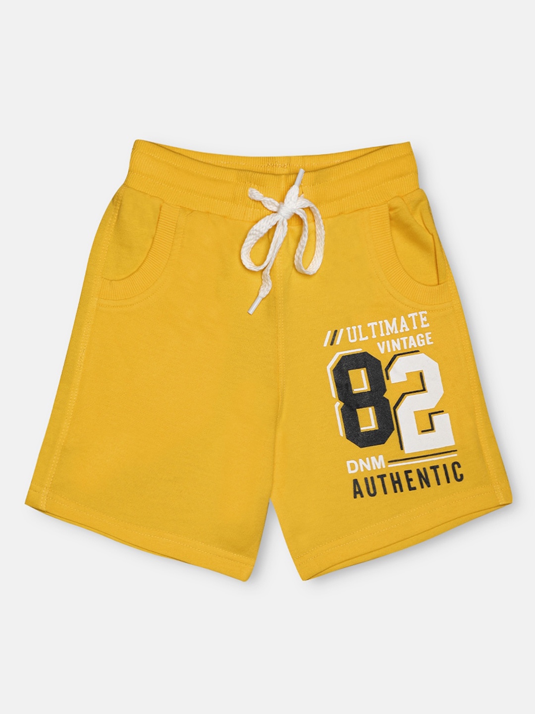 

CHIMPRALA Kids Yellow & Black Printed Pure Cotton Antimicrobial Shorts