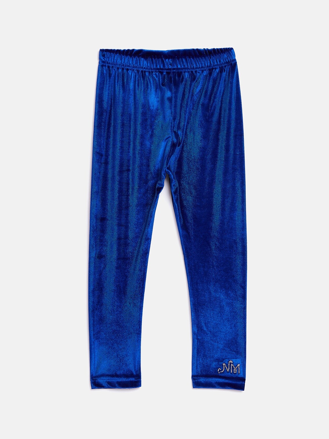 

Nins Moda Girls Blue Solid Ankle Length Velvet Leggings