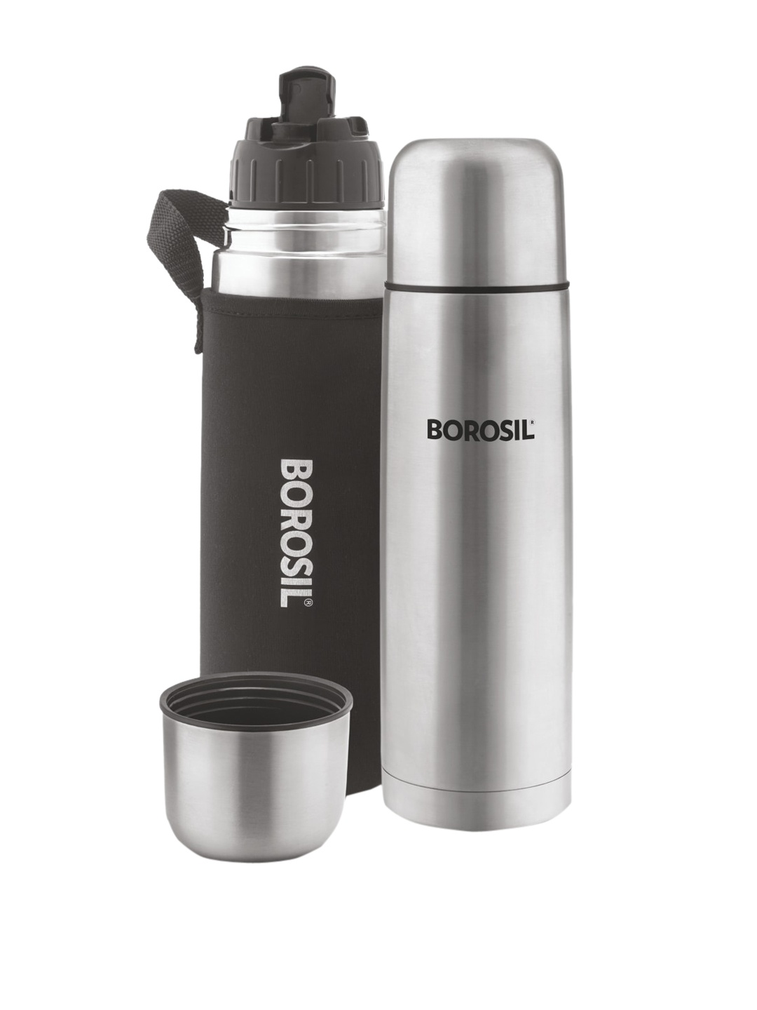 

BOROSIL Hydra Thermo Solid Thermo Stainless Steel Vacuum Insulated Flask Water Bottle, Silver