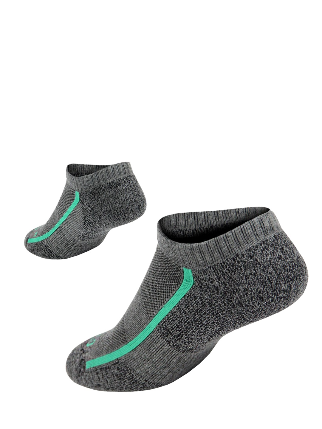 

TEGO Unisex Grey Patterned Cotton Ankle Length Socks