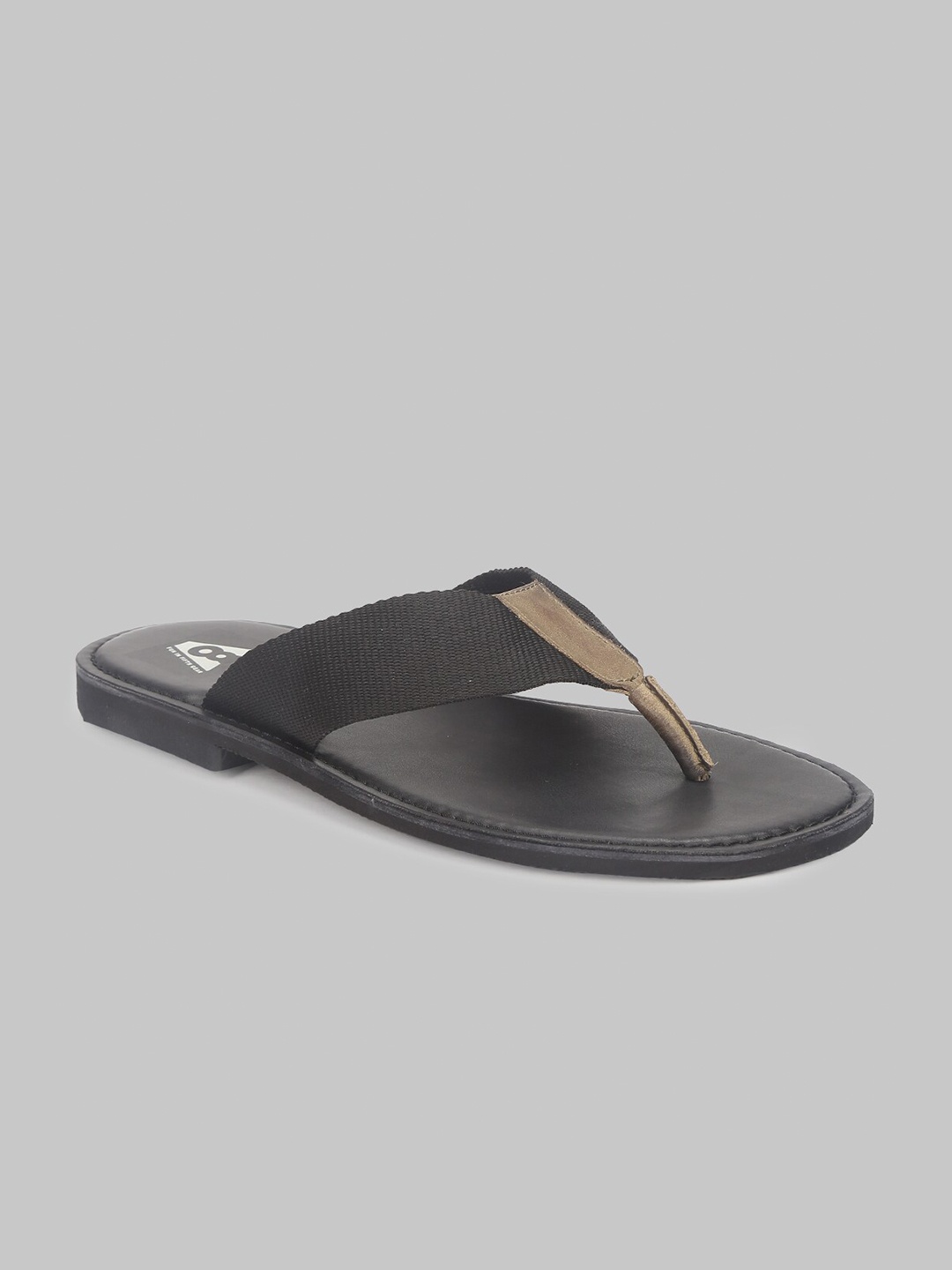 

V8 by Ruosh Men Olive Green & Gold-Toned Leather Comfort Sandals