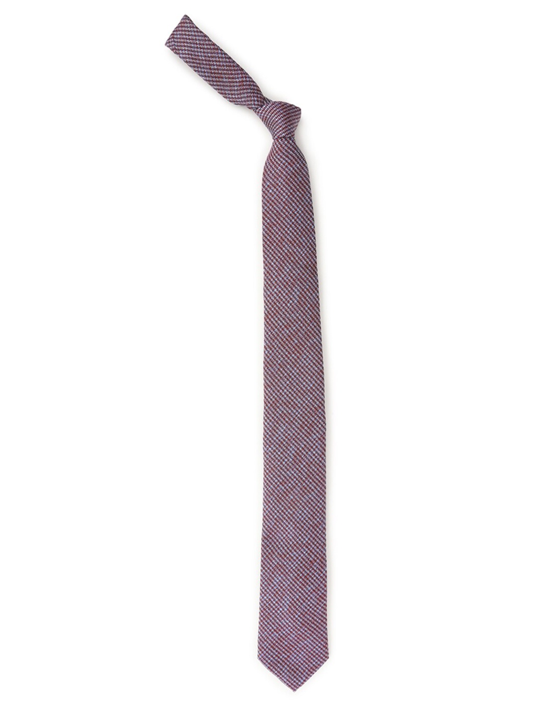 

Louis Philippe Maroon & Blue Woven Design Silk Broad Tie