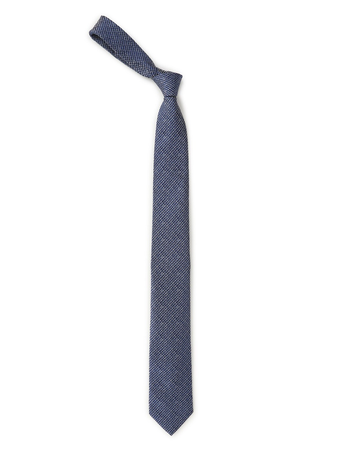 

Louis Philippe Blue & White Woven Design Broad Tie