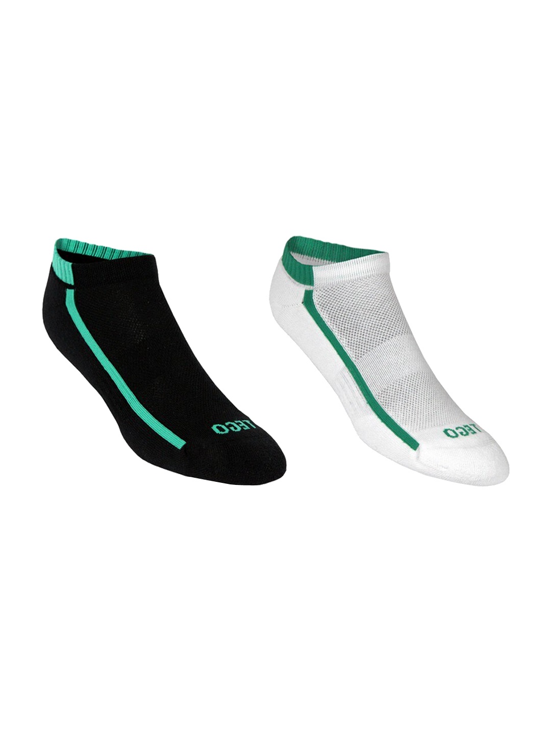 

TEGO Unisex Pack Of 2 Black & White Solid No Show Ankle-Length Socks
