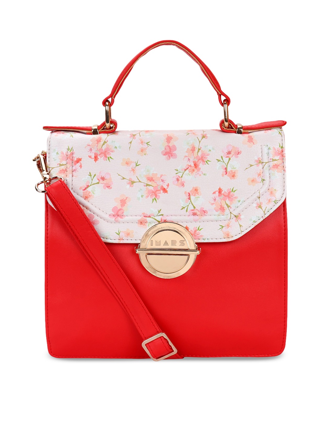 

IMARS Women Red & White Printed Satchel