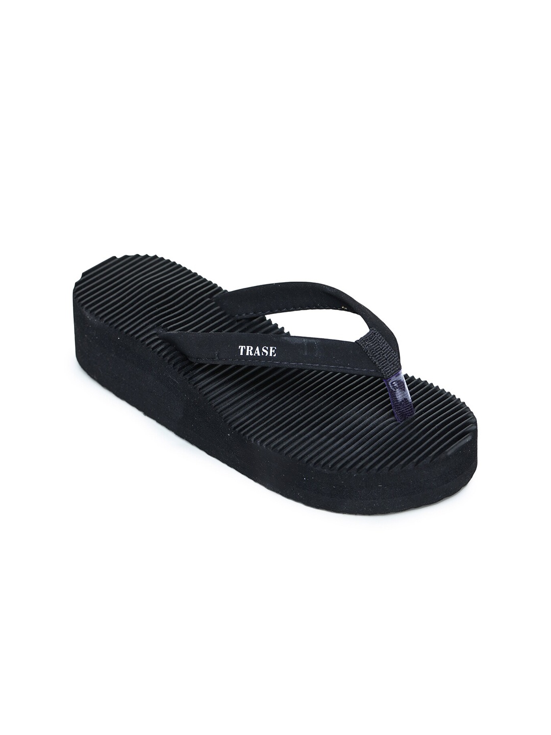 

TRASE Women Black Solid Sandals