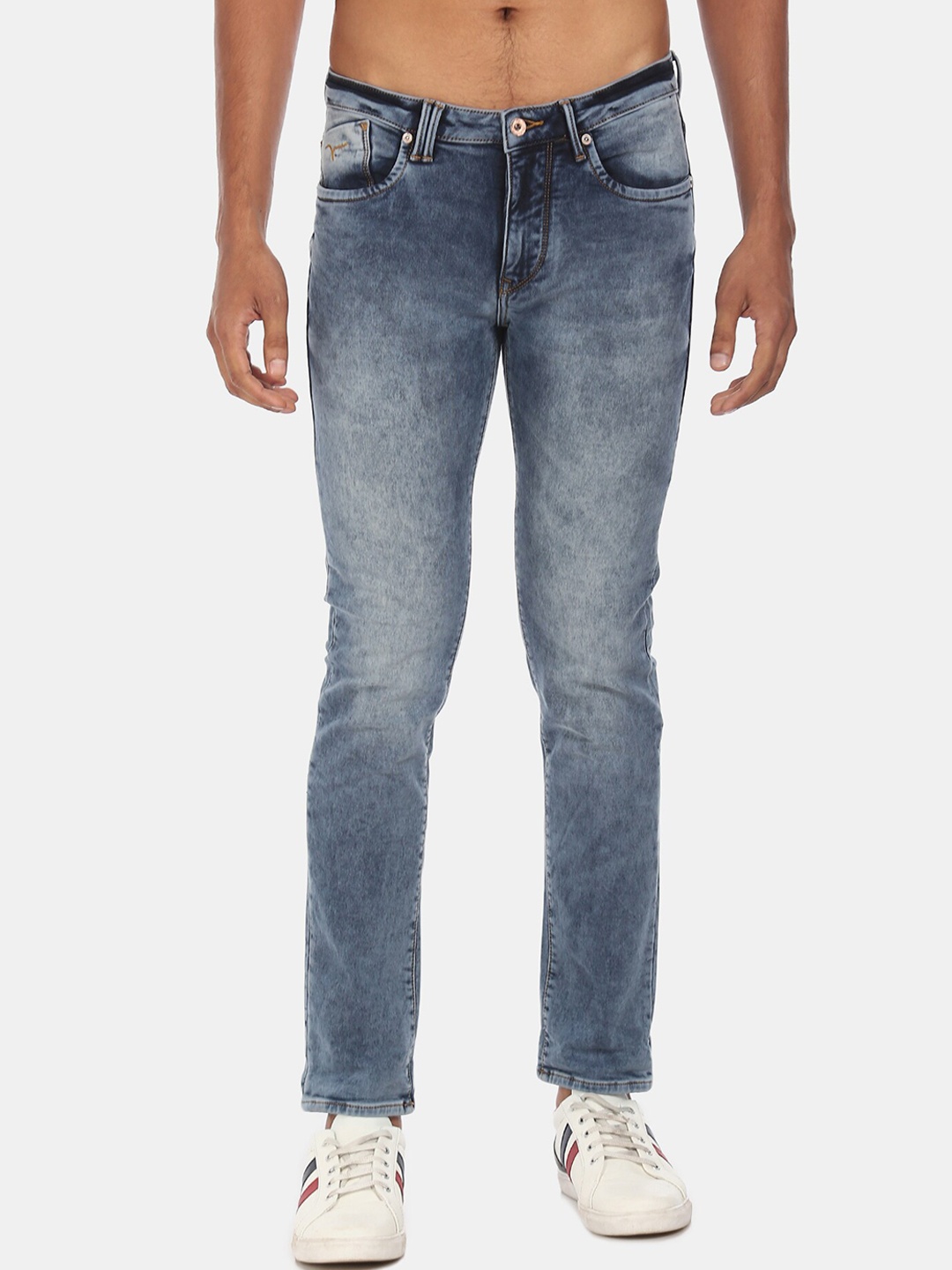 

Flying Machine Men Blue Slim Tapered Fit Mid-Rise Clean Look Jeans