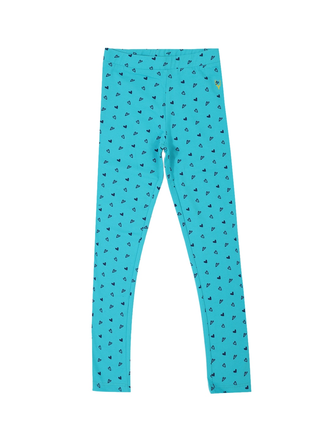 Allen Solly Junior Girls Blue & Black Printed Ankle-Length Leggings