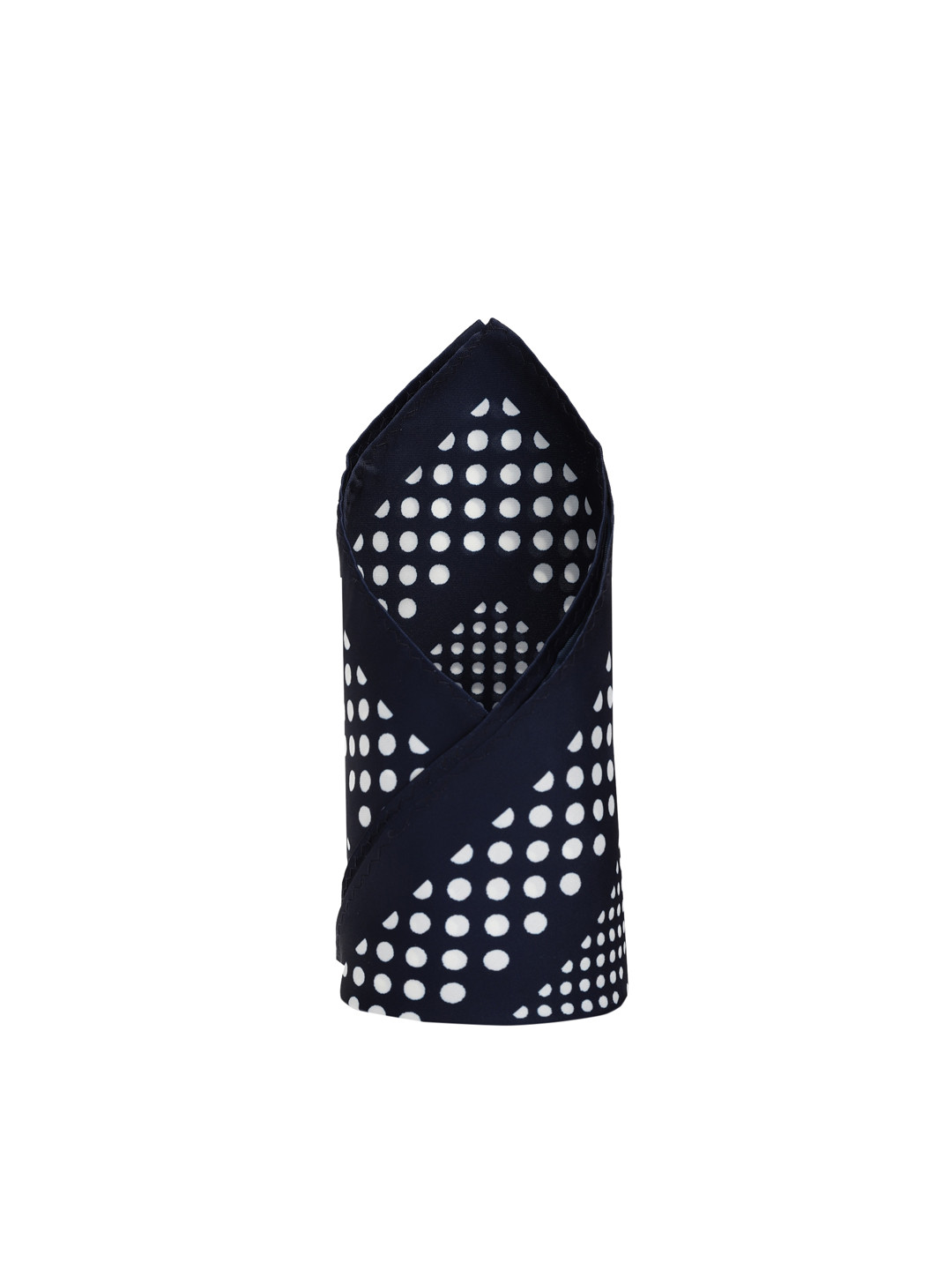 

Louis Philippe Men Navy Blue & White Printed Silk Pocket Square