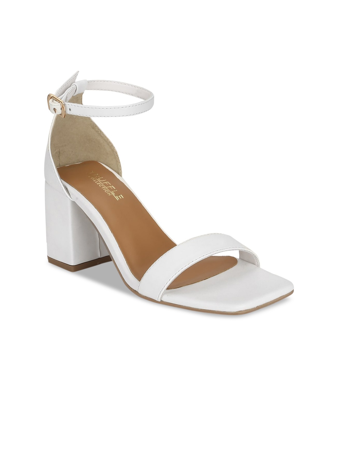 Truffle Collection Women White Solid Sandals