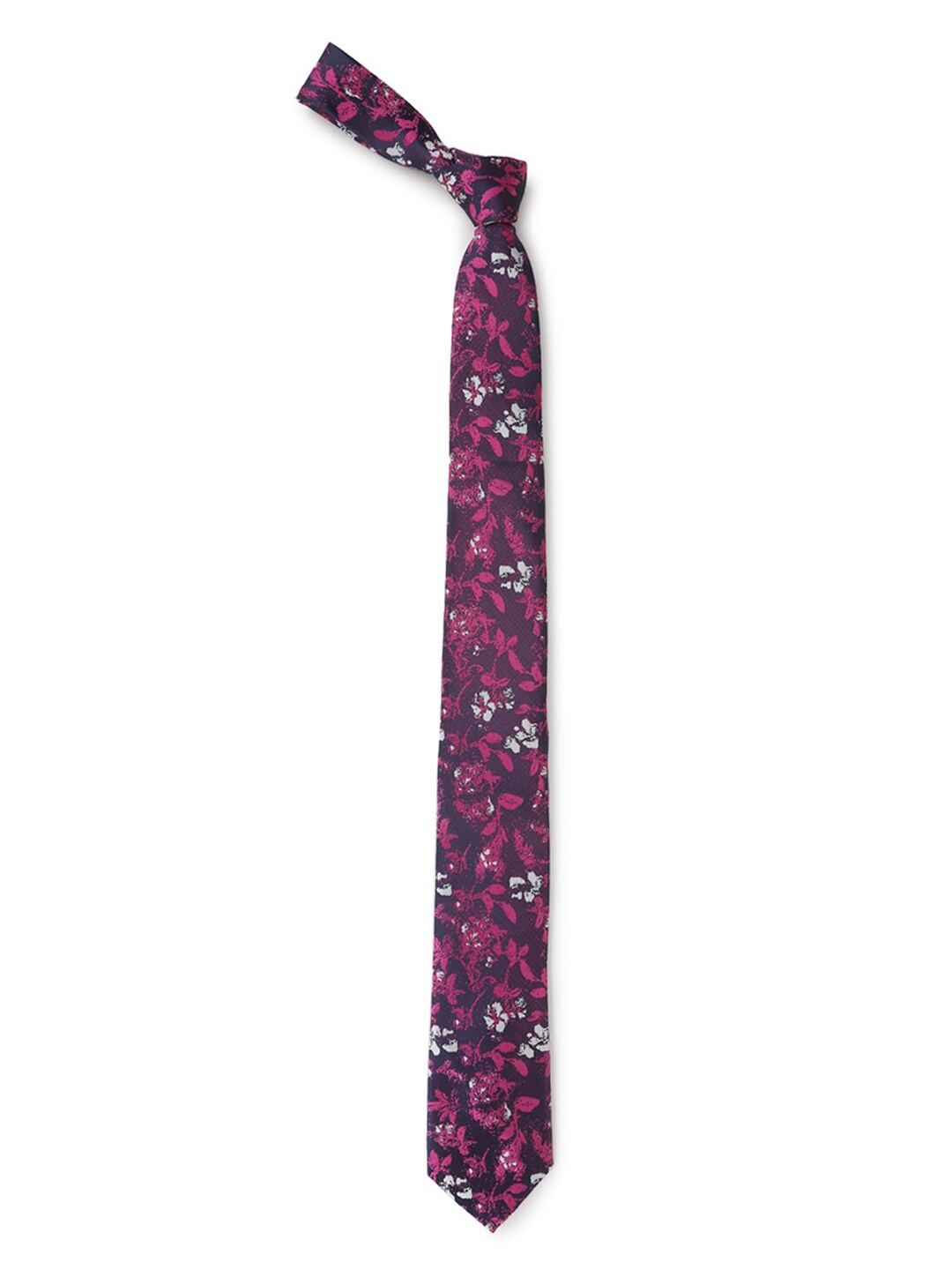 Louis Philippe Purple & Pink Woven Design Broad Tie