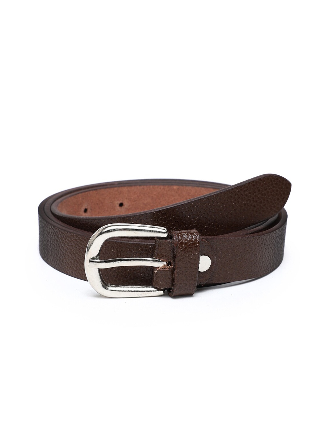 WELBAWT Women Brown Textured Belt