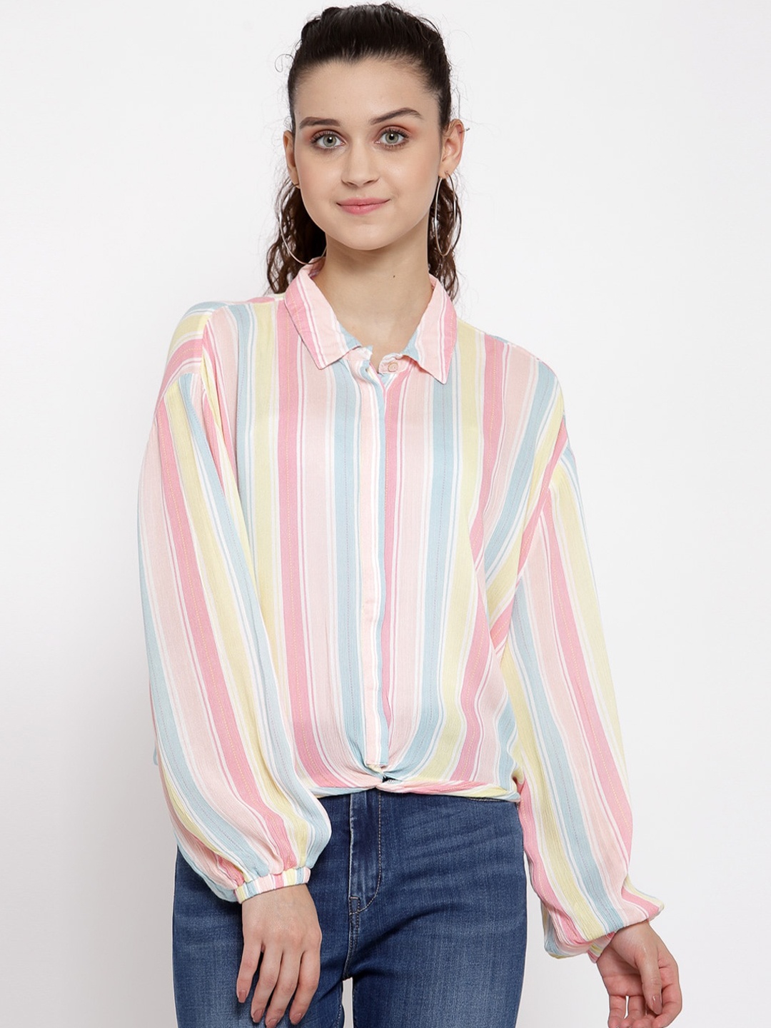 

Pepe Jeans Women Multicoloured Striped Shirt Style Top, Multi