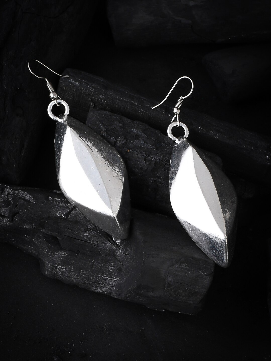 

Silvermerc Designs Silver-Plated Contemporary Drop Earrings
