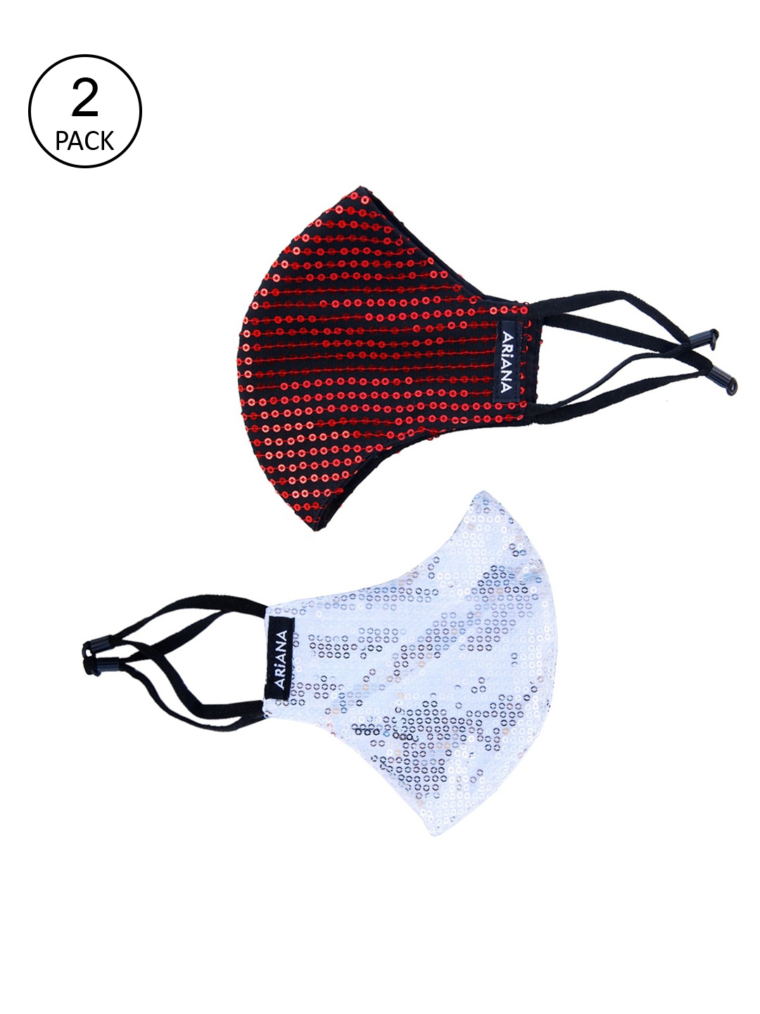 

Ariana Women Pack Of 2 Printed 2-Ply Outdoor Masks, Maroon