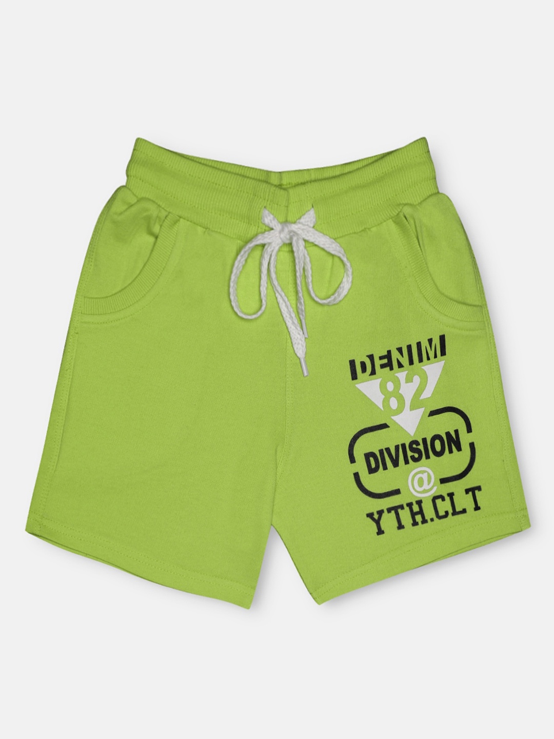 

CHIMPRALA Kids Green & Black Printed Pure Cotton Antimicrobial Shorts