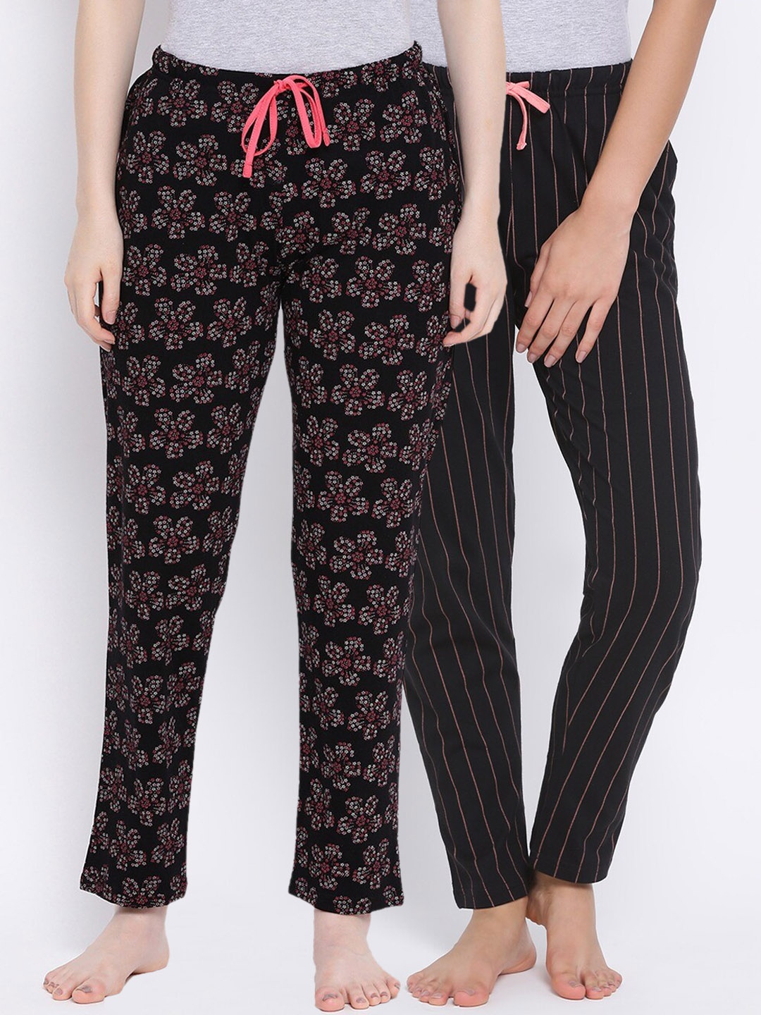 

Kanvin Women Pack Of 2 Cotton Lounge Pants, Black