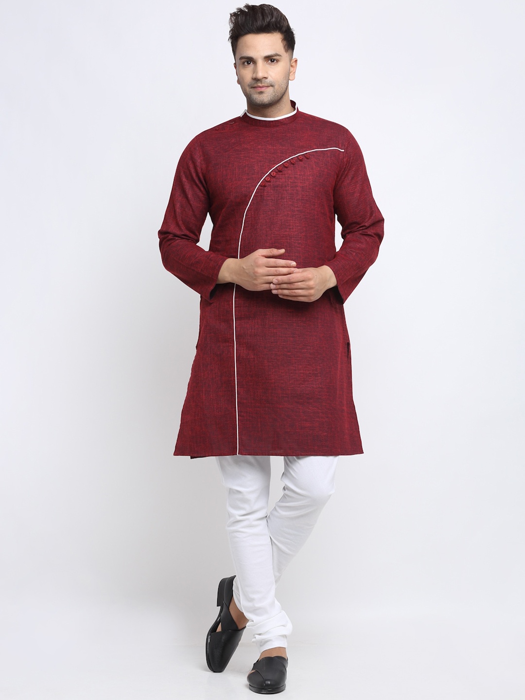 

NEUDIS Men Maroon Cotton Kurta