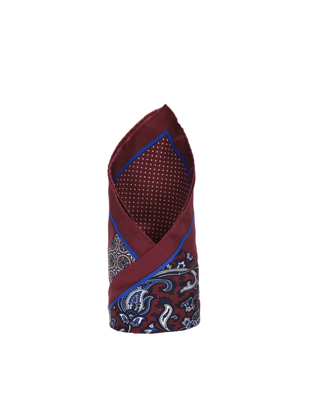 

Louis Philippe Men Maroon & White Printed Pocket Square