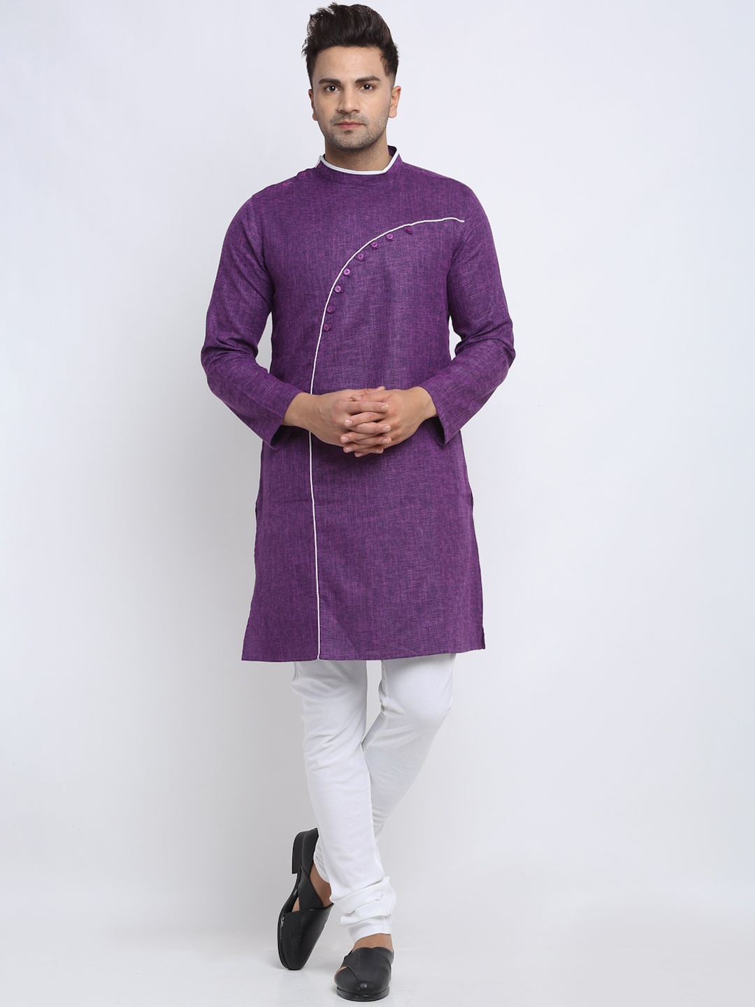 

NEUDIS Men Purple Cotton Kurta
