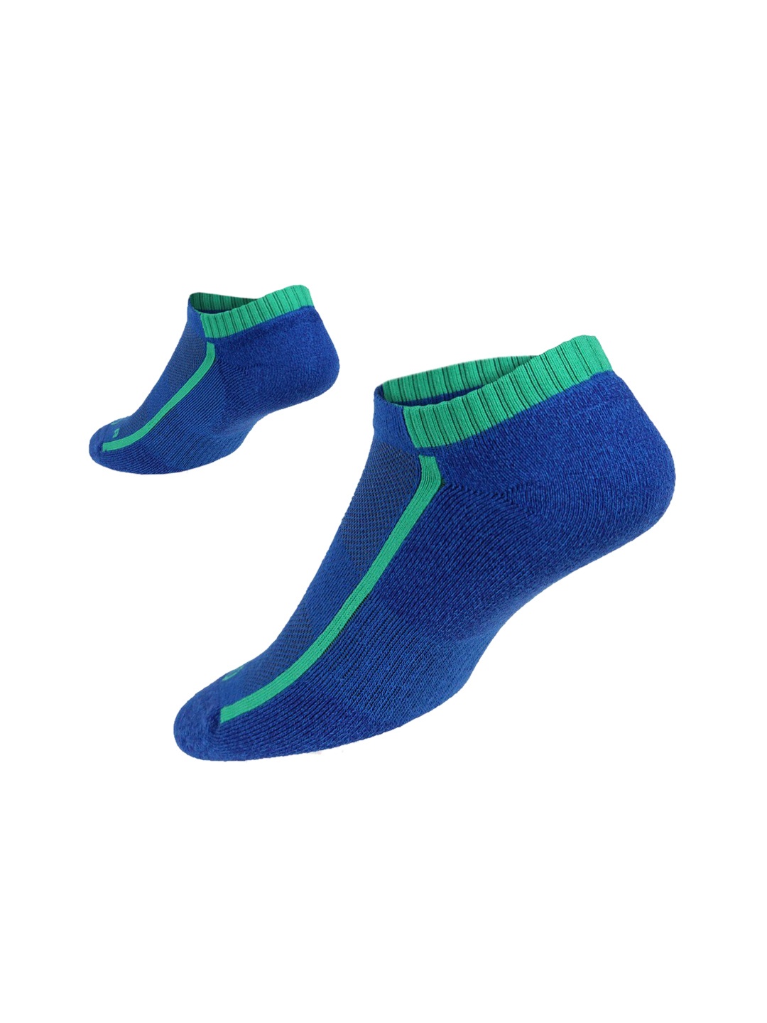 

TEGO Unisex Blue & Green Patterned Ankle-Length Socks