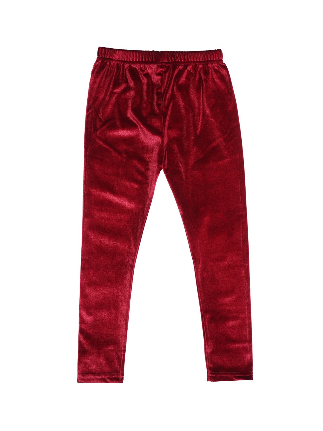 

Nins Moda Girls Maroon Solid Ankle-Length Velvet Leggings