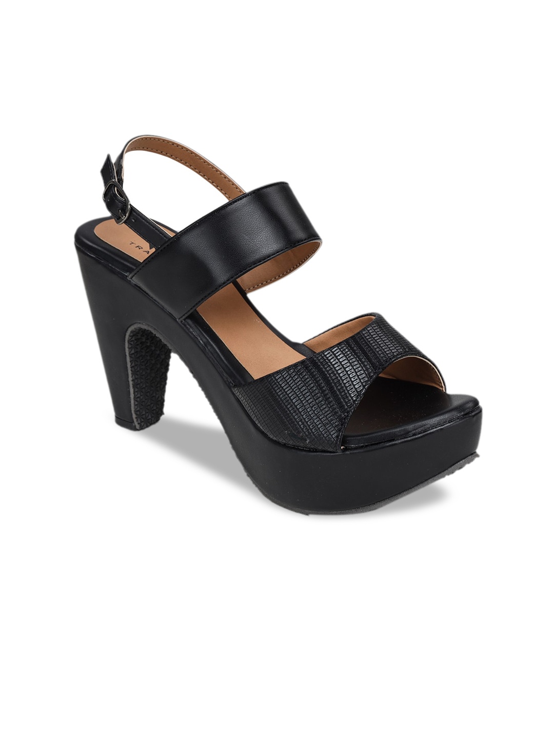 

TRASE Women Black Solid Sandals