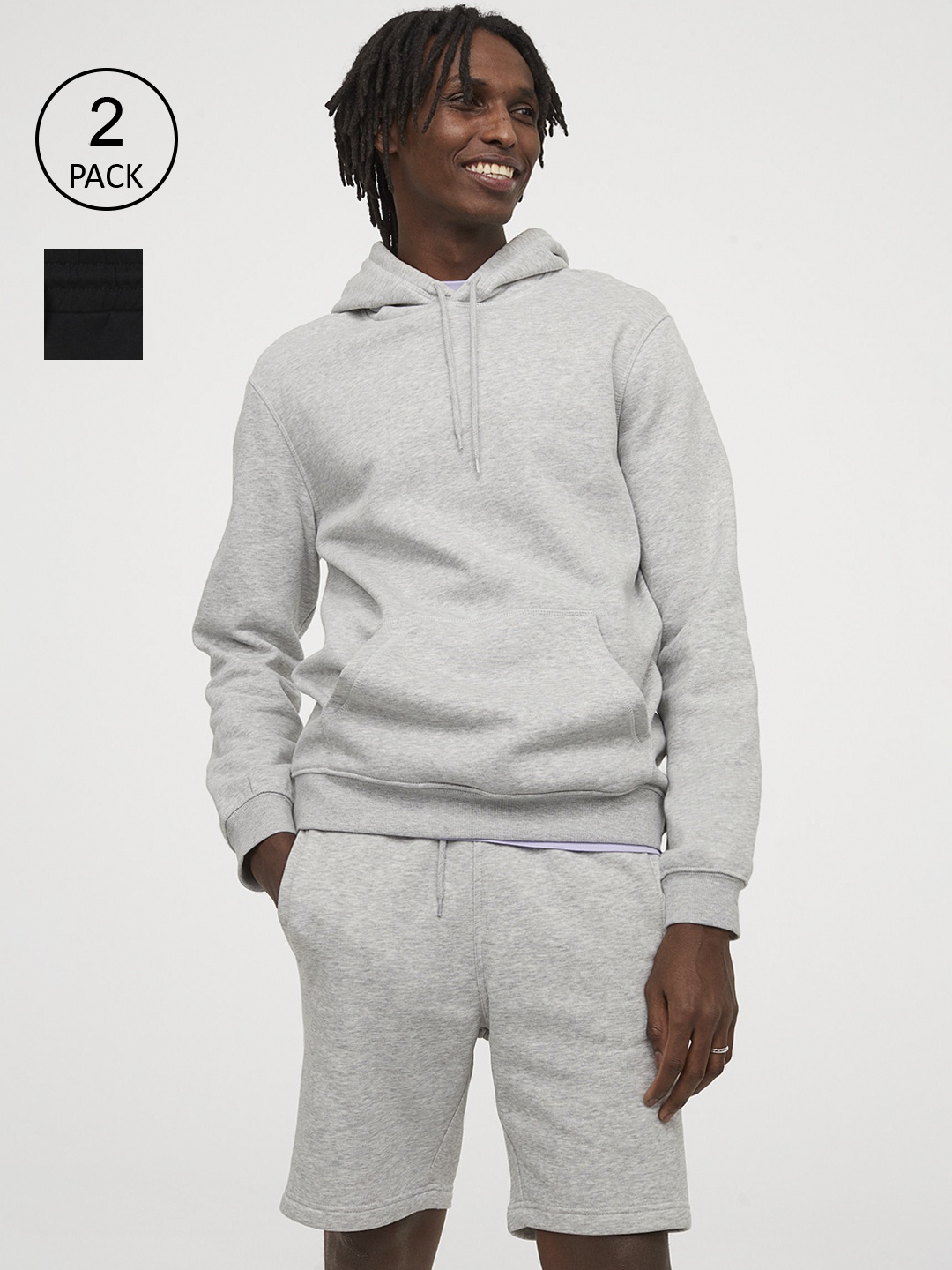 

H&M Men 2-pack Regular Fit sweatshorts, Grey