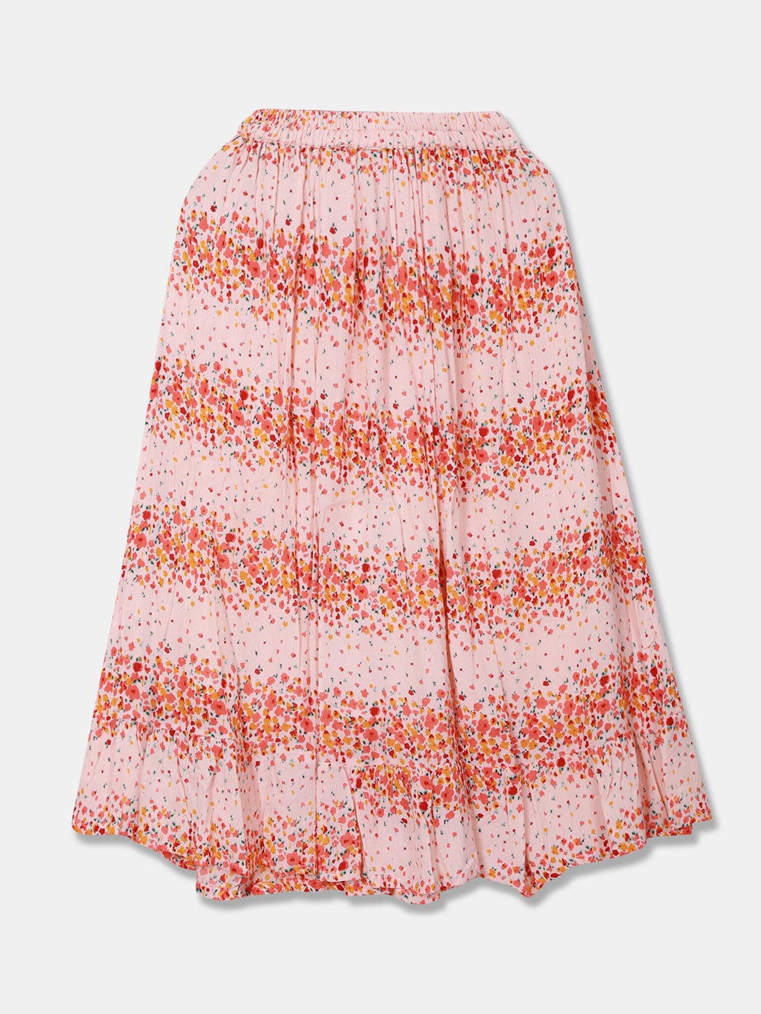 

Cherokee Girls Red & Pink Printed Flared Maxi Skirt