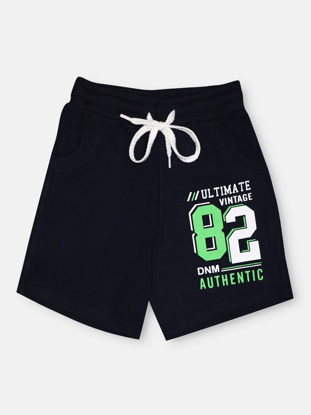 

CHIMPRALA Kids Navy Blue & Green Printed Pure Cotton Antimicrobial Shorts