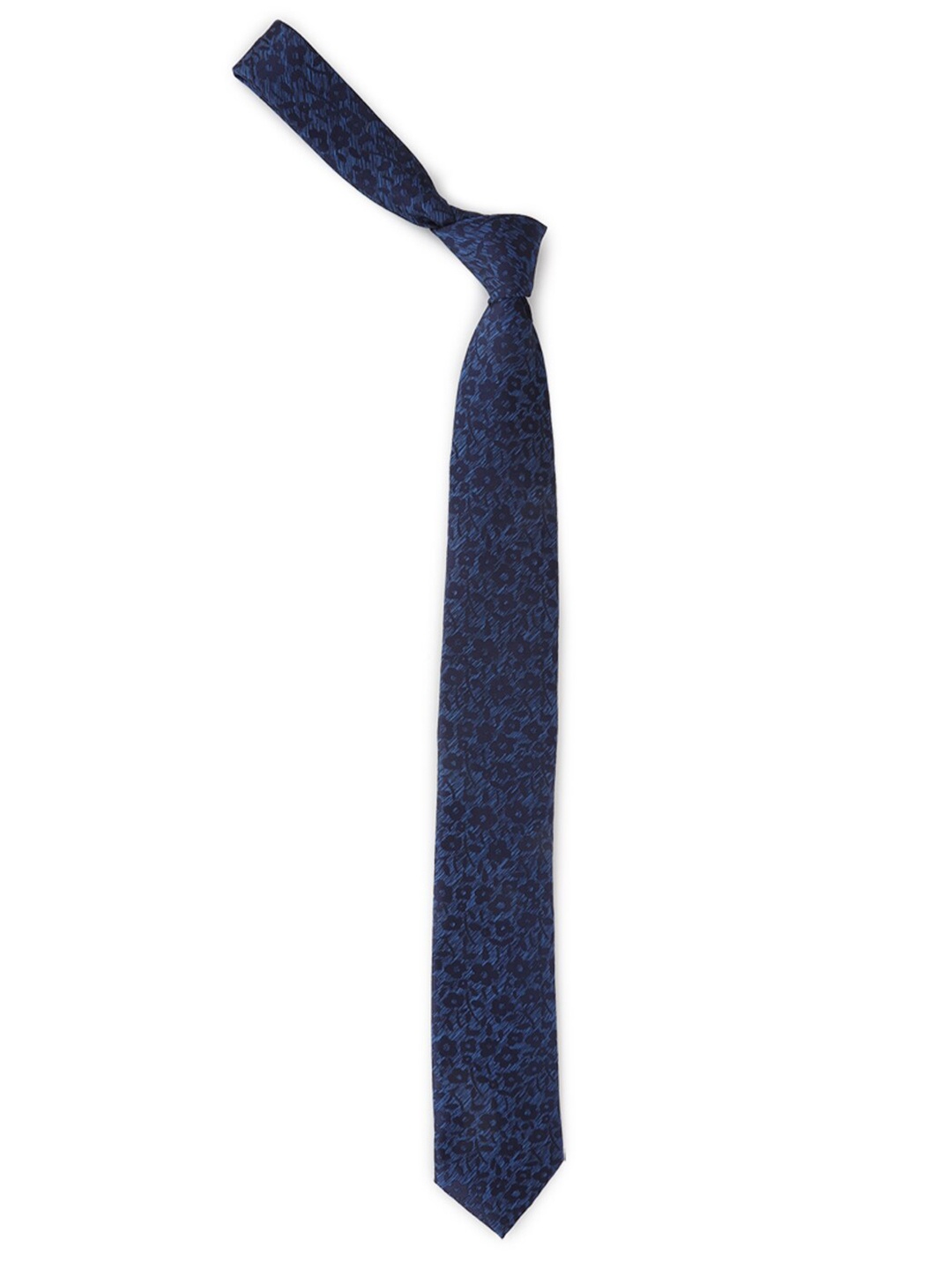 

Louis Philippe Navy Blue Woven Design Broad Tie