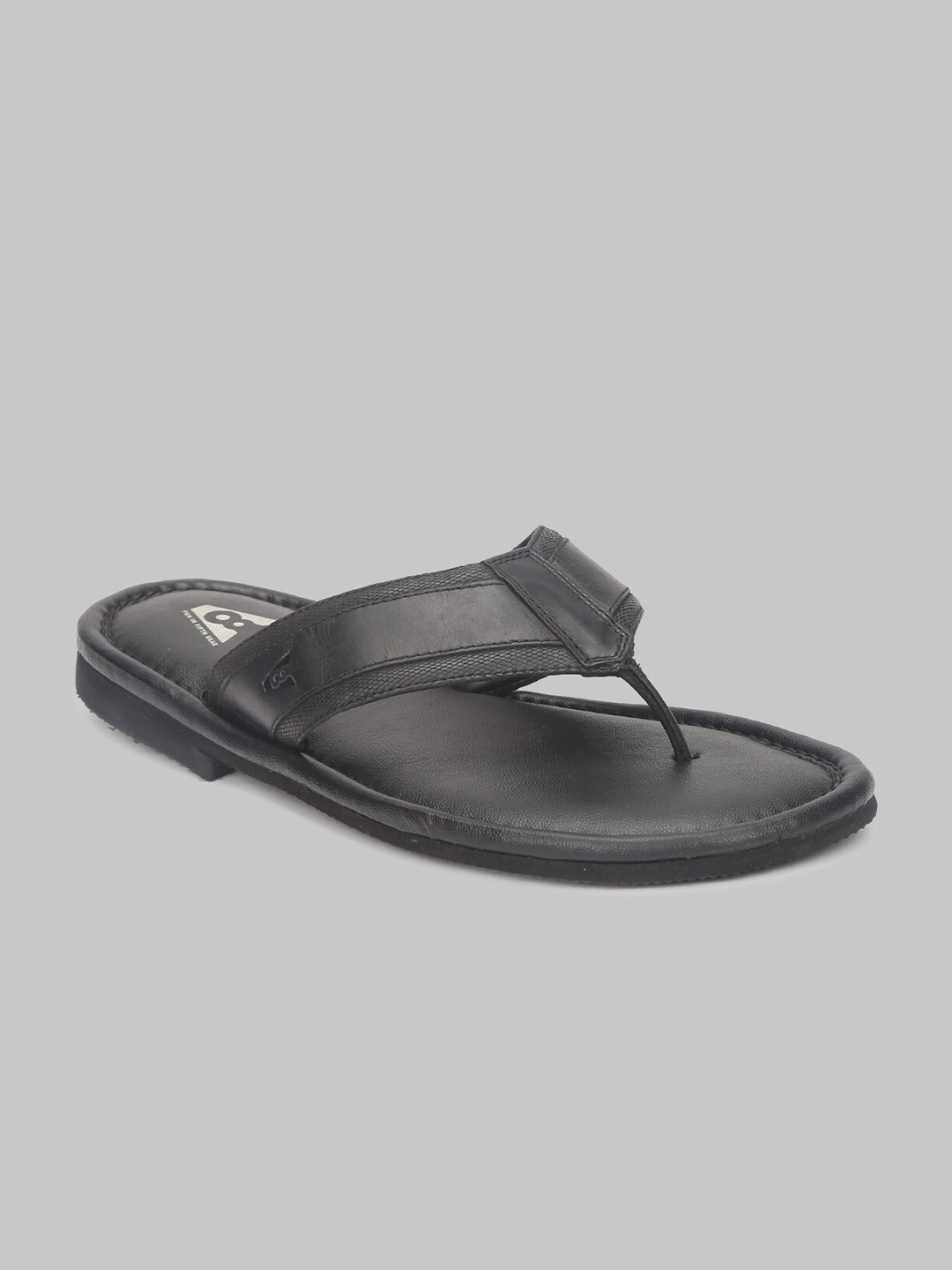 

V8 by Ruosh Men Black Leather Comfort Sandals