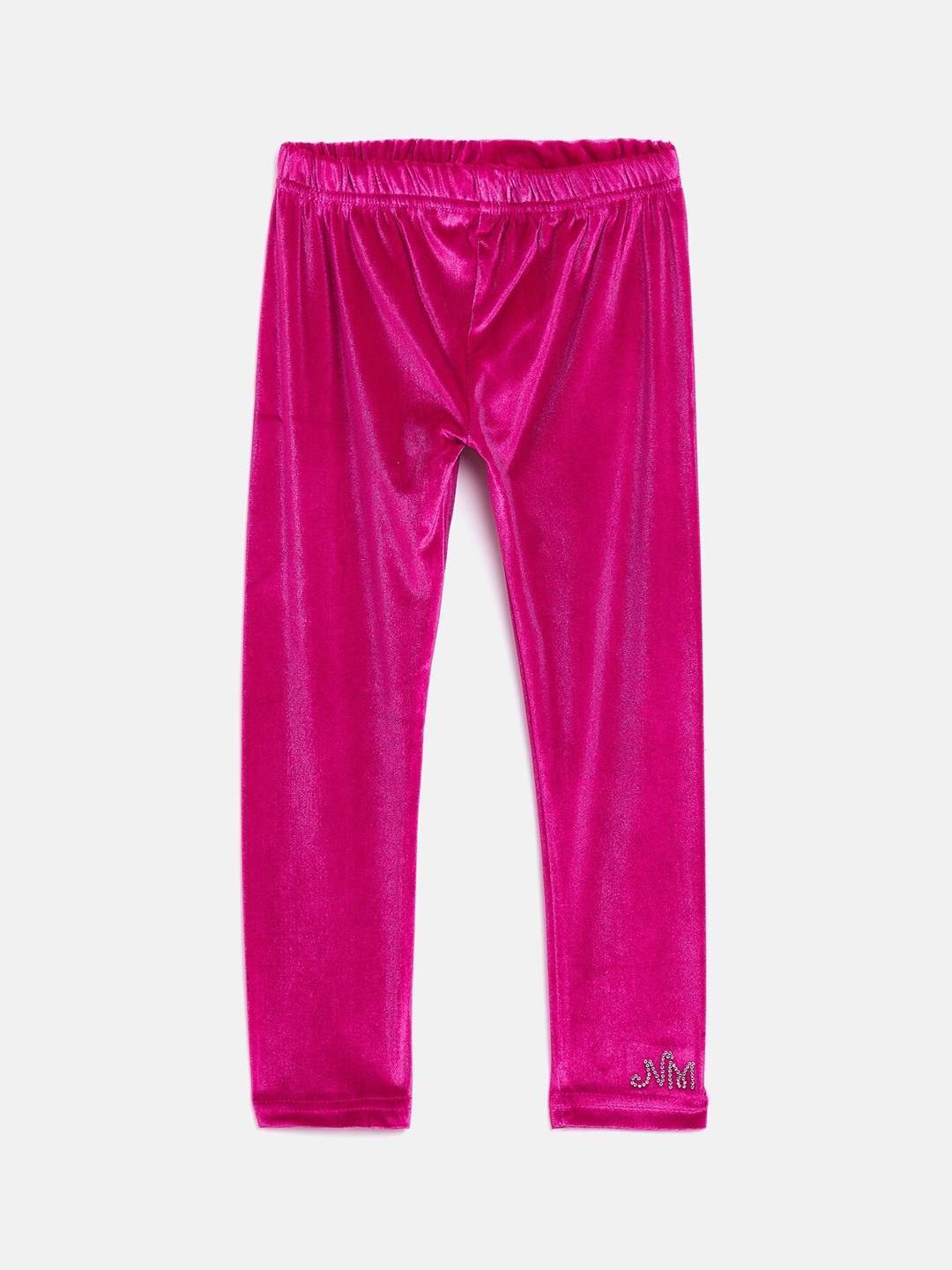 

Nins Moda Girls Fuchsia Pink Solid Ankle-Length Velvet Leggings