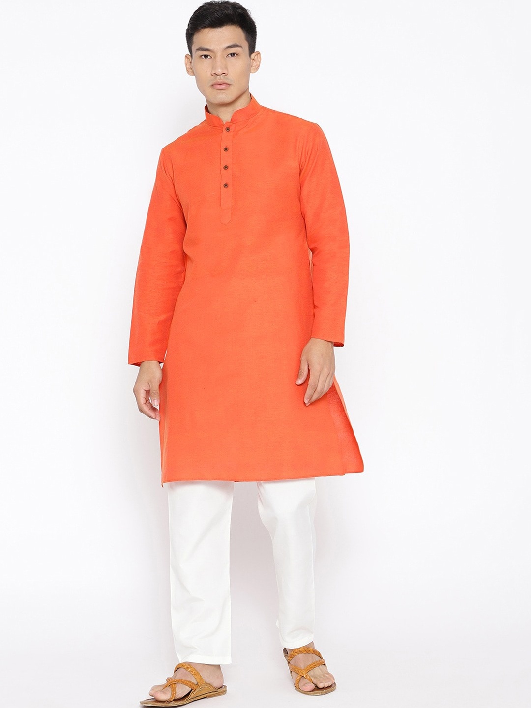 

SG LEMAN Men Rust Kurta and Pyjama Set