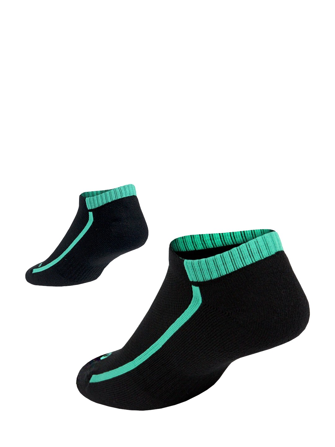 

TEGO Unisex Black & Green Patterned Cotton Ankle-Length Socks