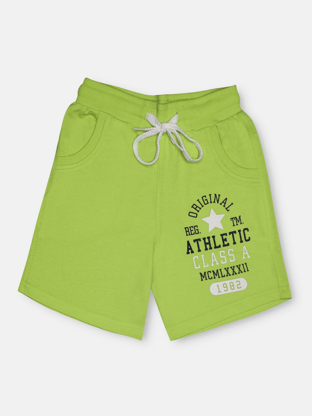 

CHIMPRALA Kids Green & Black Printed Pure Cotton Antimicrobial Shorts