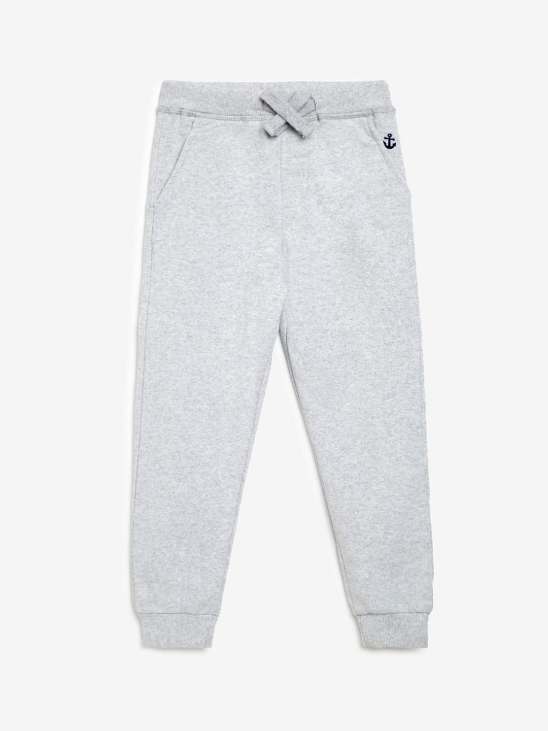 

Campana Boys Grey Melange Solid Cotton Joggers