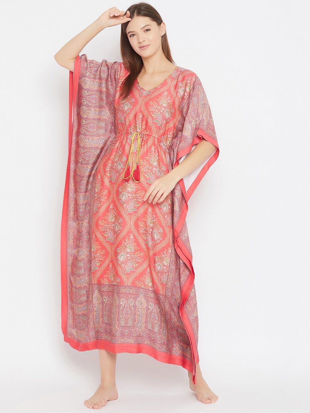 

The Kaftan Company Pink Printed Nightdress