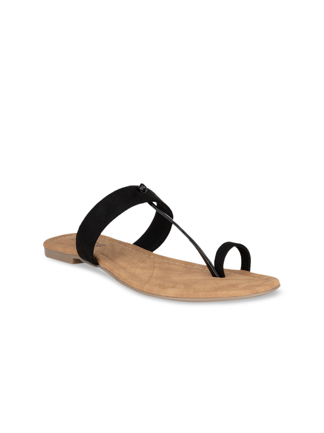 

SOLES Women Black One Toe Flats