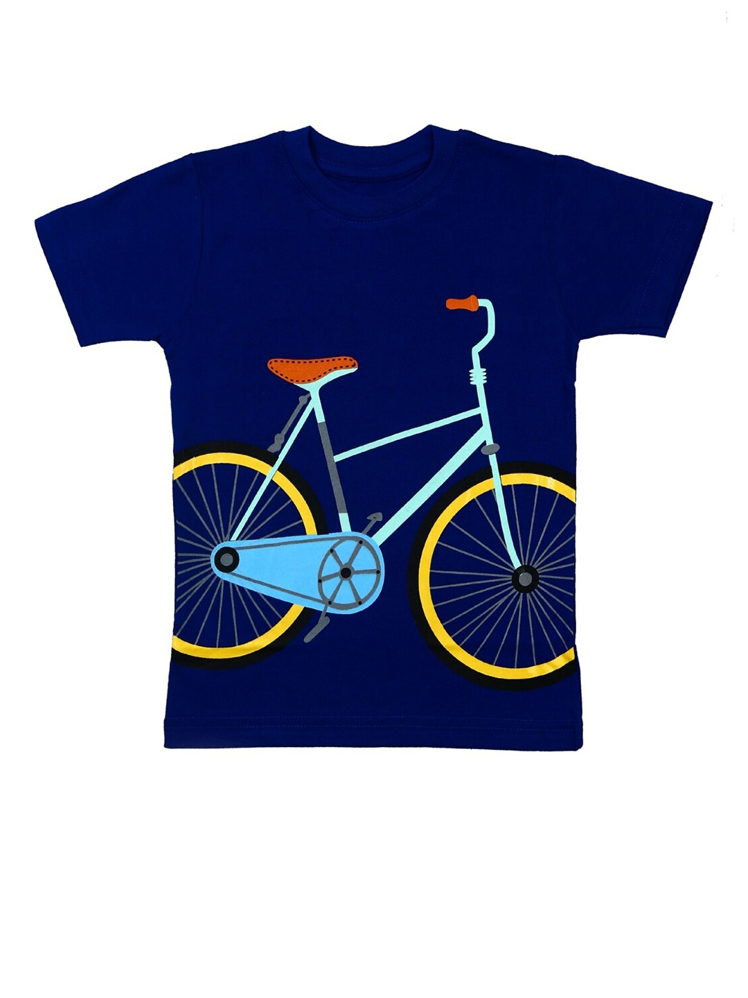 Crunchy Fashion Boys Blue Printed Pure Cotton T-shirt