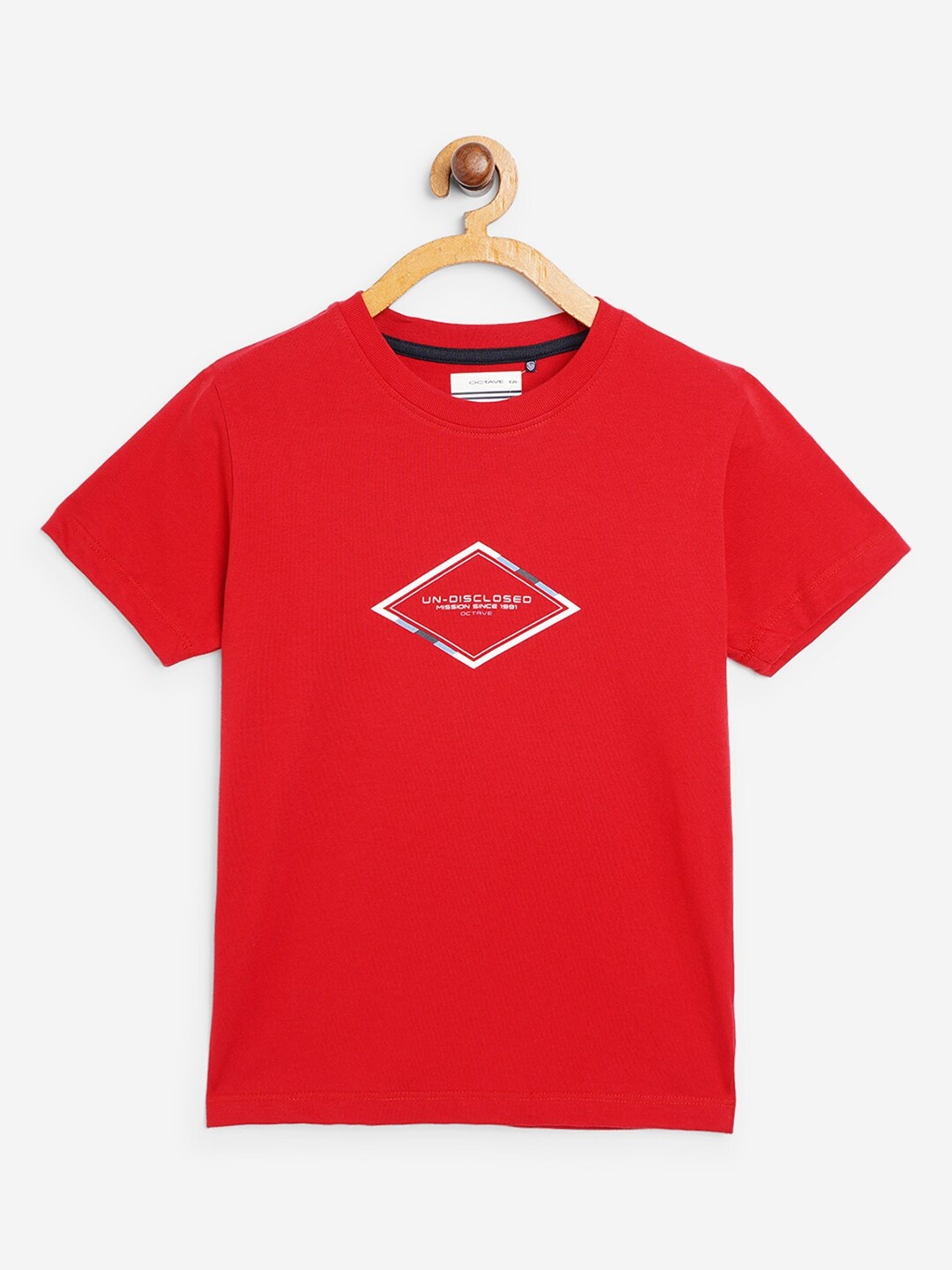 

Octave Boys Red Printed T-shirt